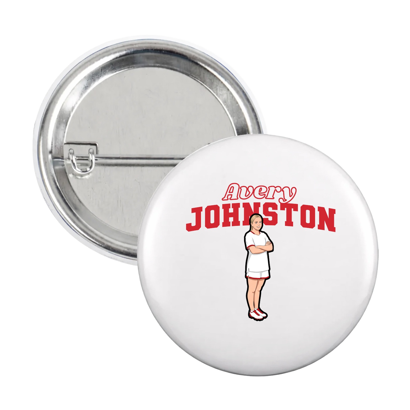 Game Day Button — Name Arch in White