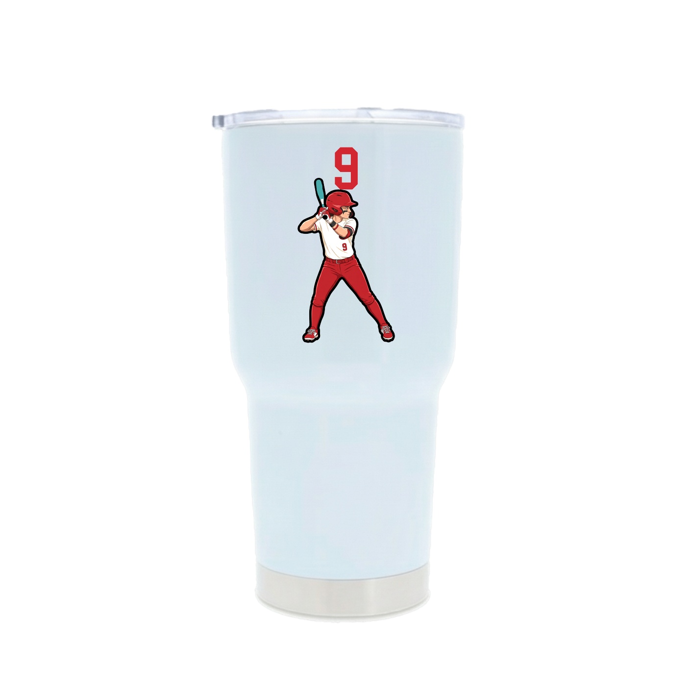 30oz Stainless Steel Tumbler — Number Top in White