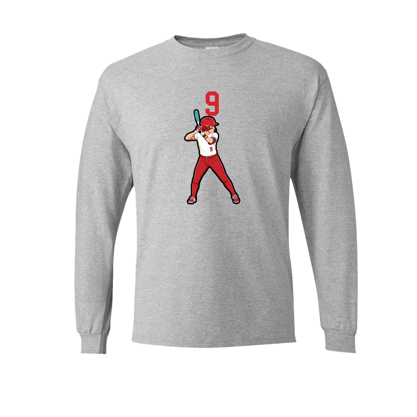 Long Sleeve Tee — Number Top in Grey