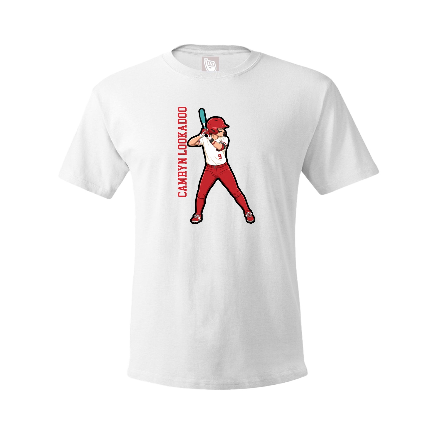 Tee — Name Vertical in White