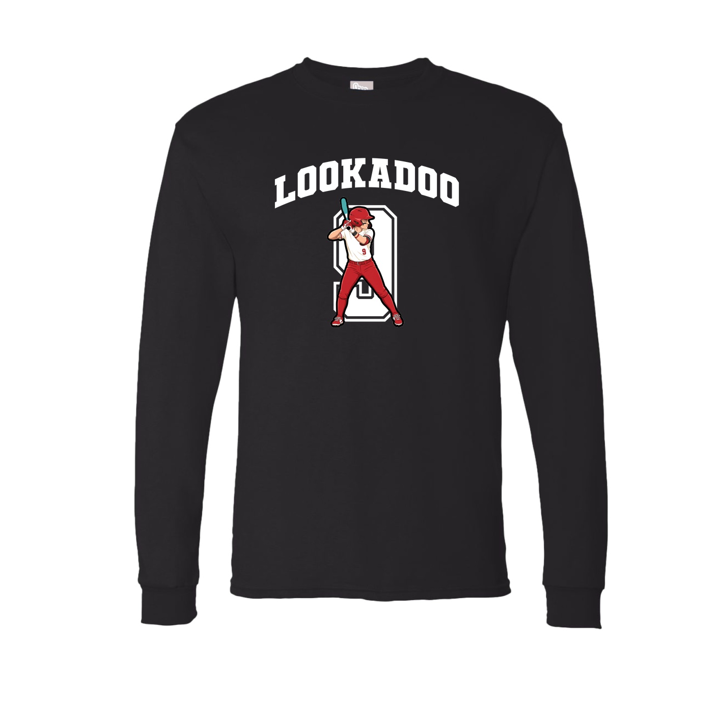 Long Sleeve Tee — Number in Black