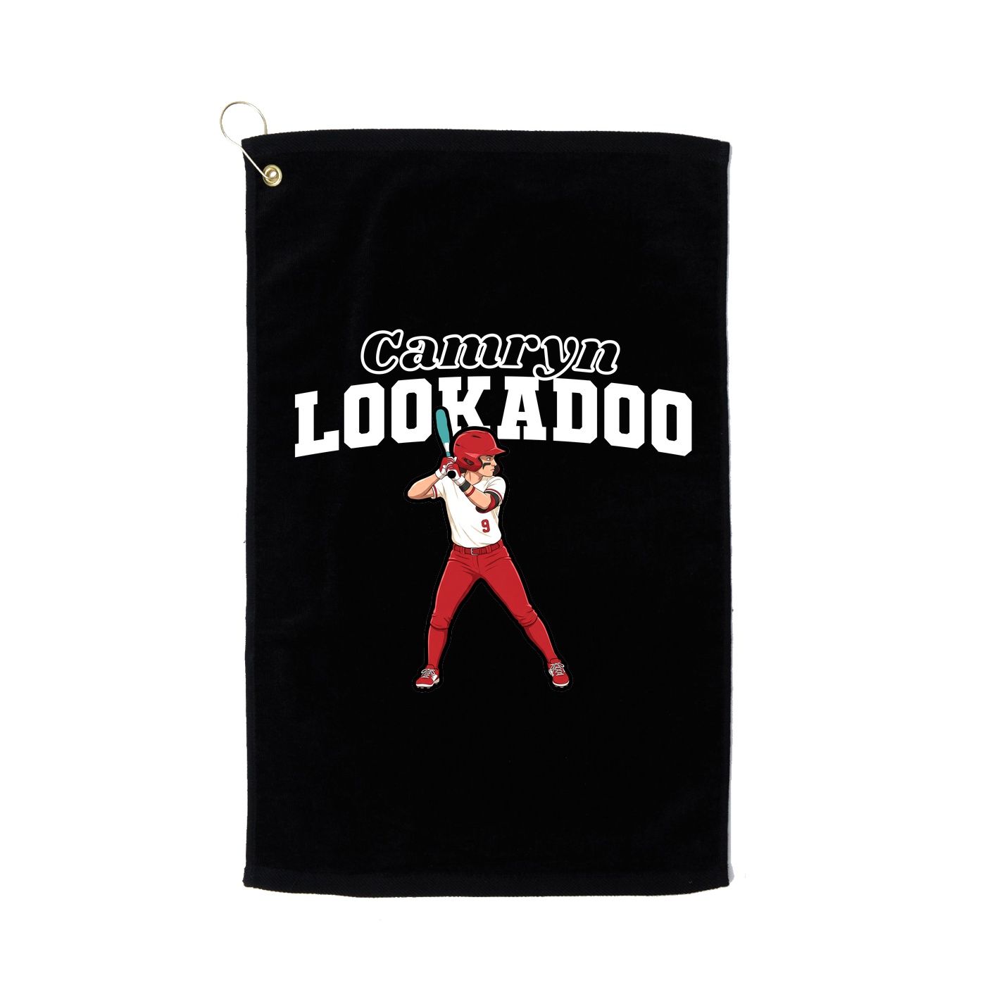 Golf Towel — Name Arch in Black
