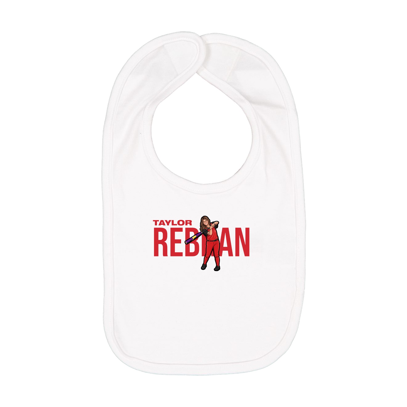 Infant Bib — Player Name in White