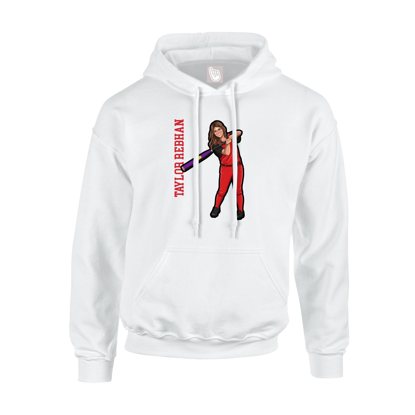 Youth Hoodie — Name Vertical in White