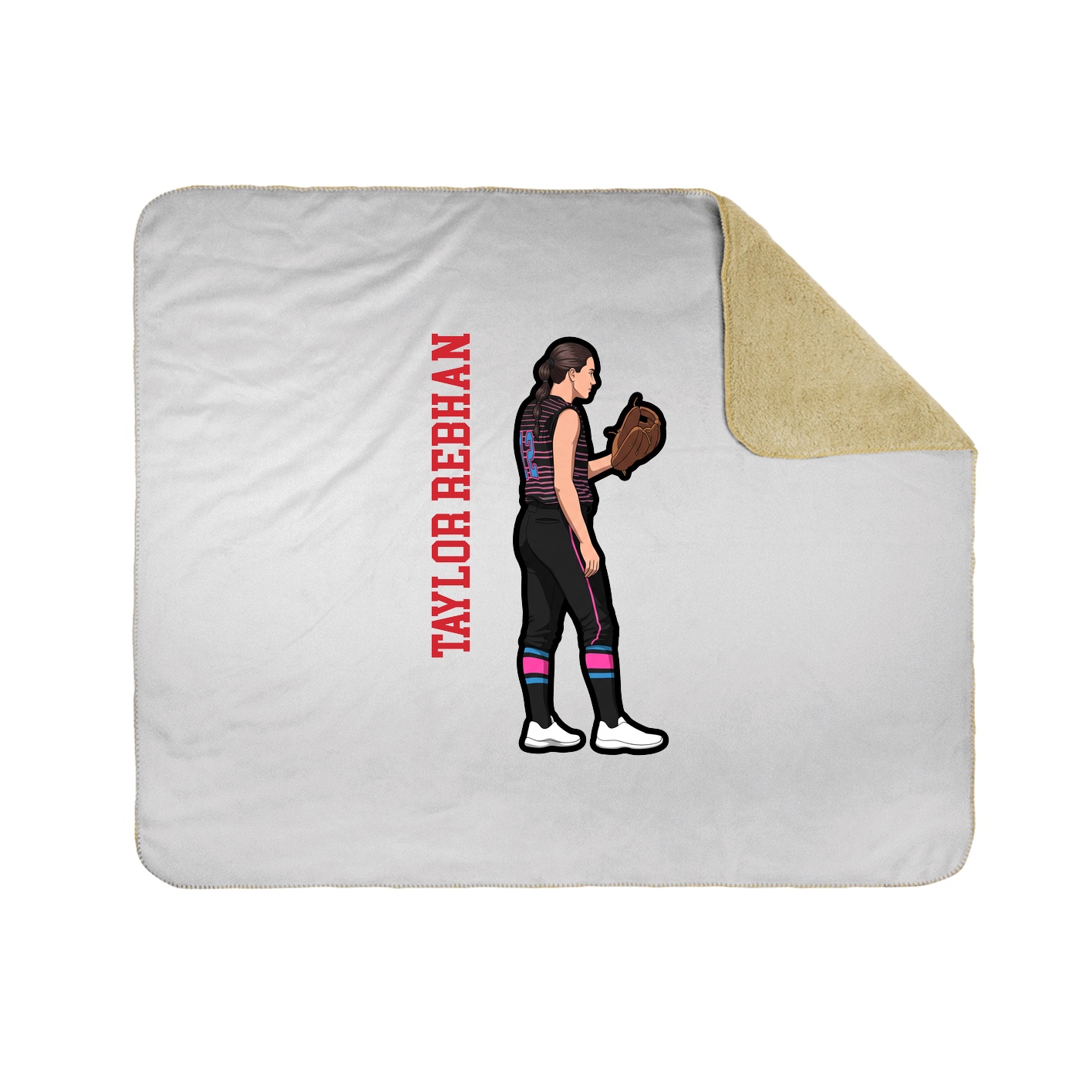 Throw Blanket — Name Vertical in White