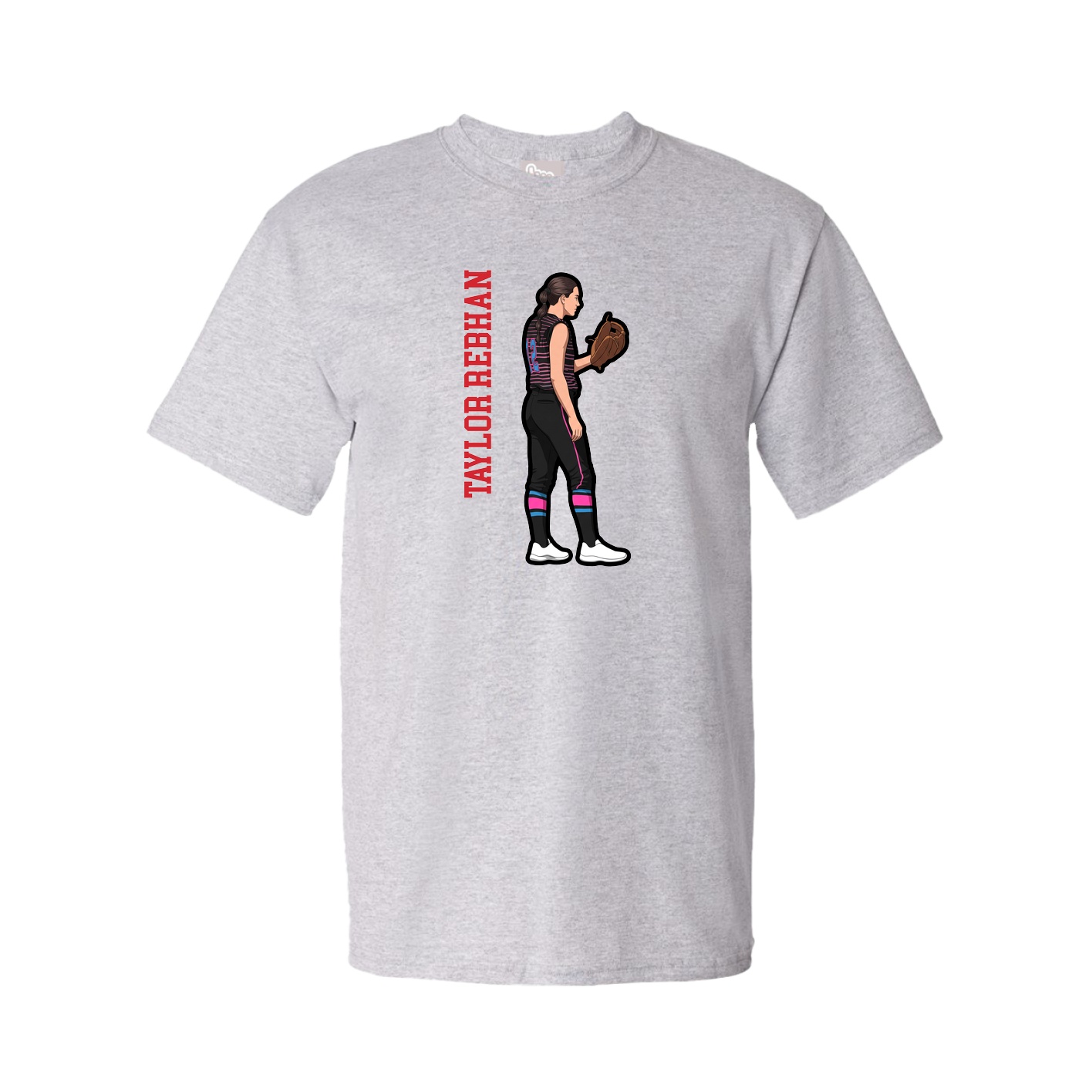 Youth Tee — Name Vertical in Grey