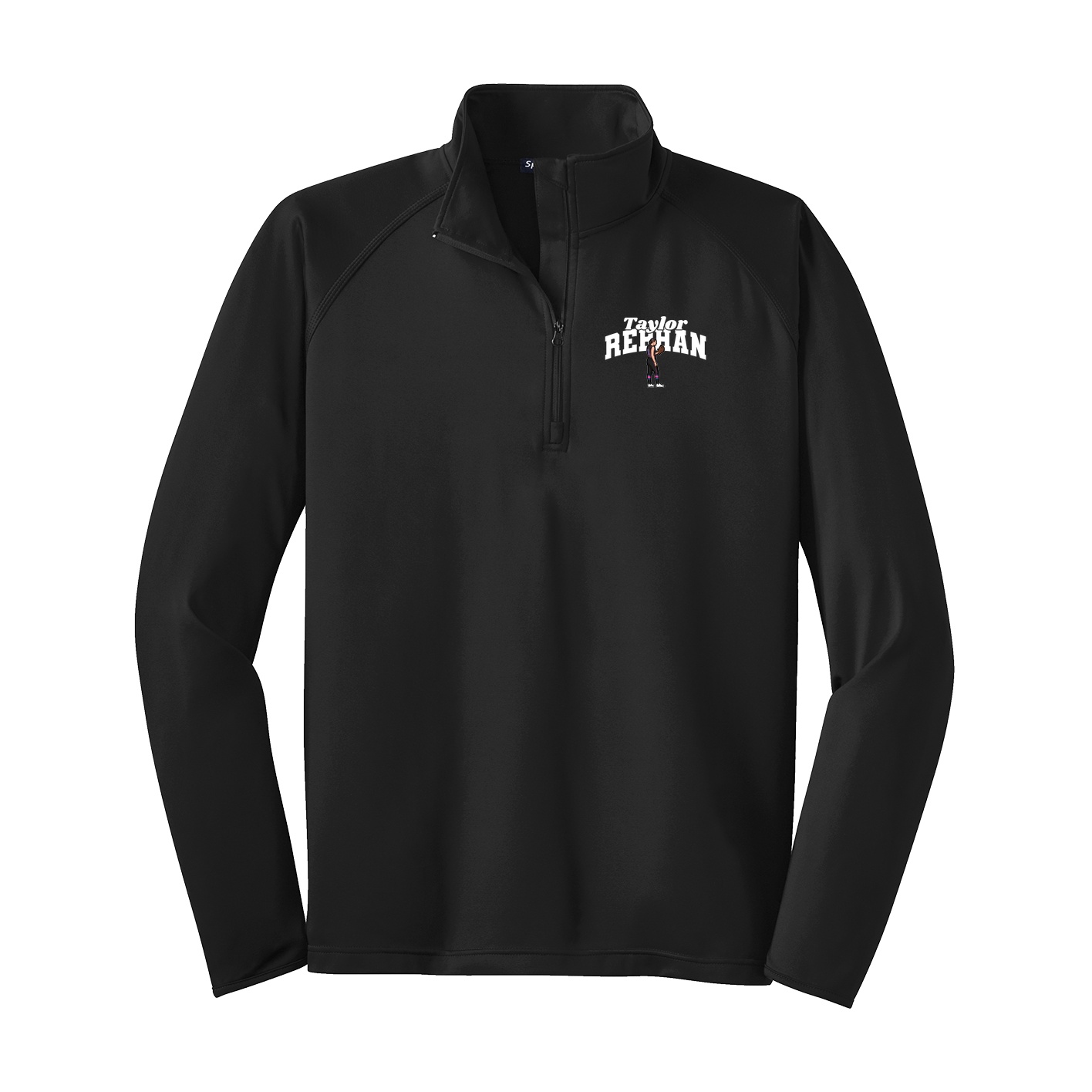 Q-Zip Pullover — Signature Arch in Black