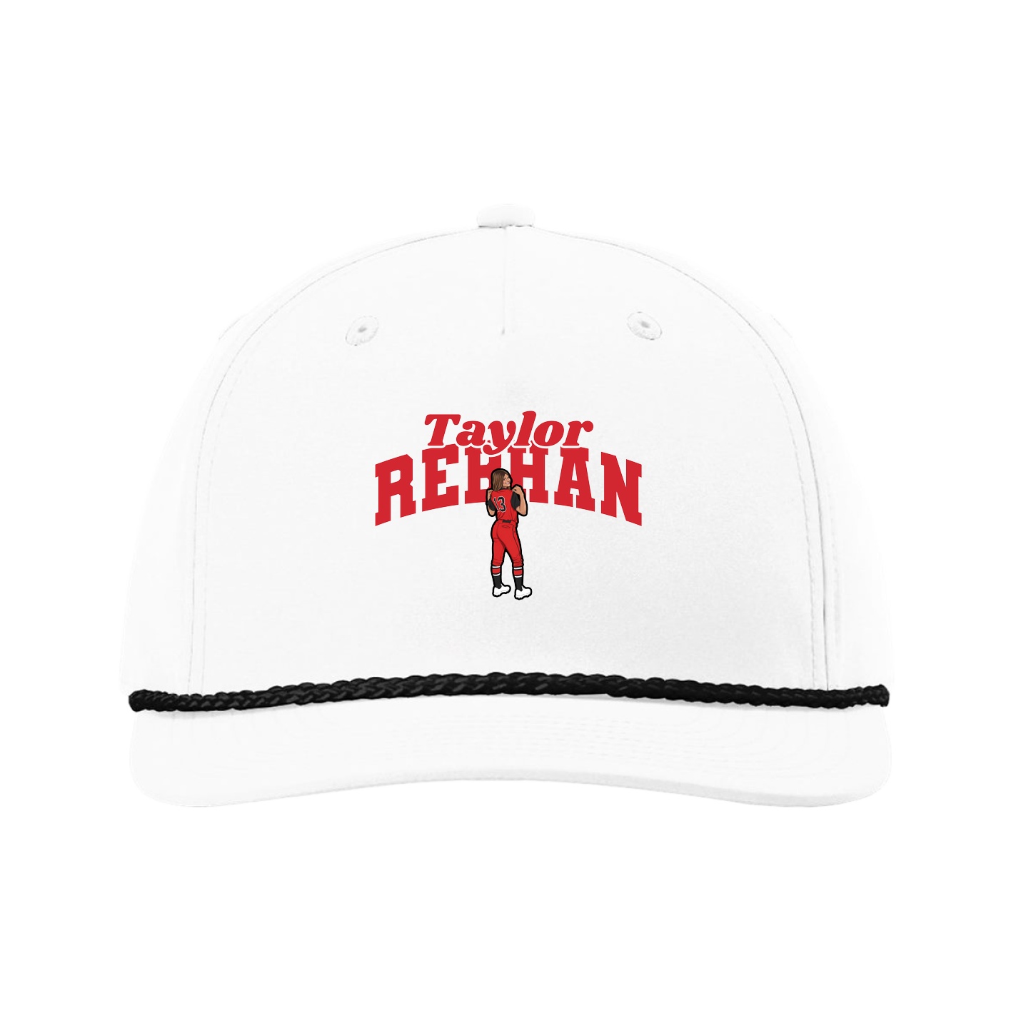 Five-Panel Classic Rope Cap — Signature Arch in White