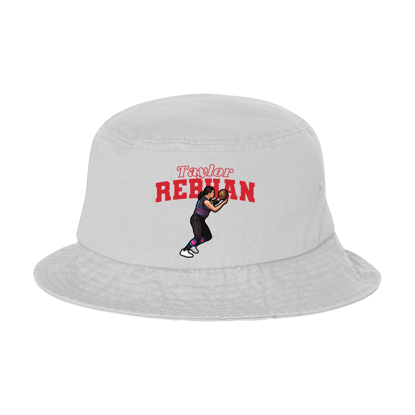 Bucket Cap — Name Arch in White