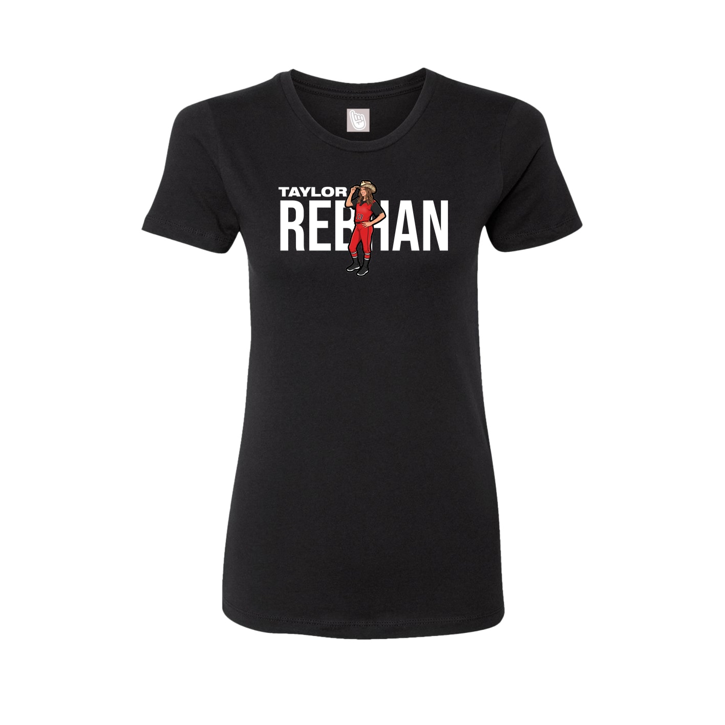 Fitted Women's Tee — Player Name in Black