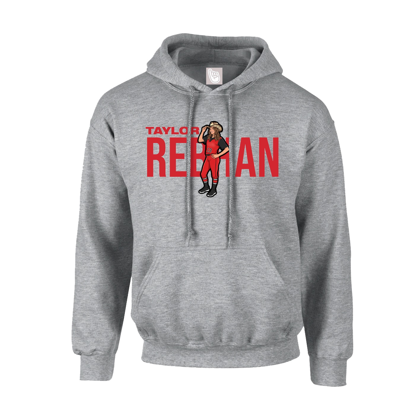 Hoodie — Player Name in Grey