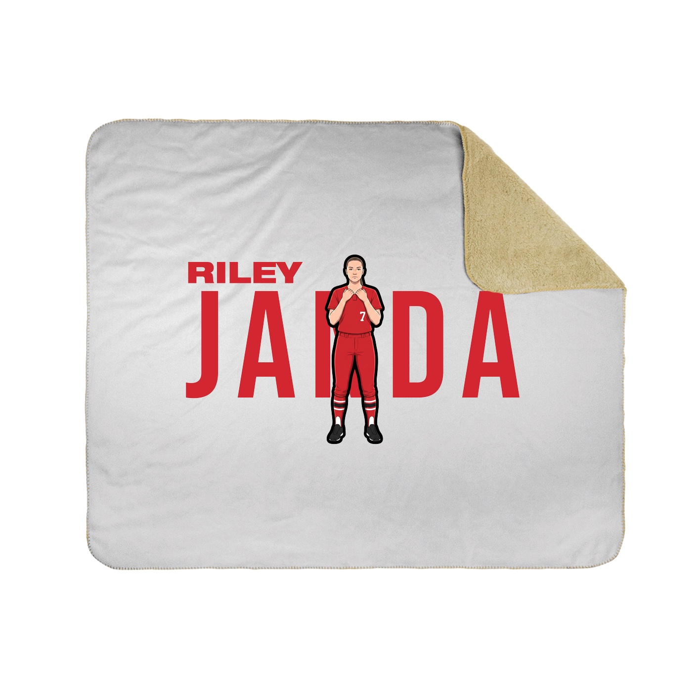 Throw Blanket — Player Name in White