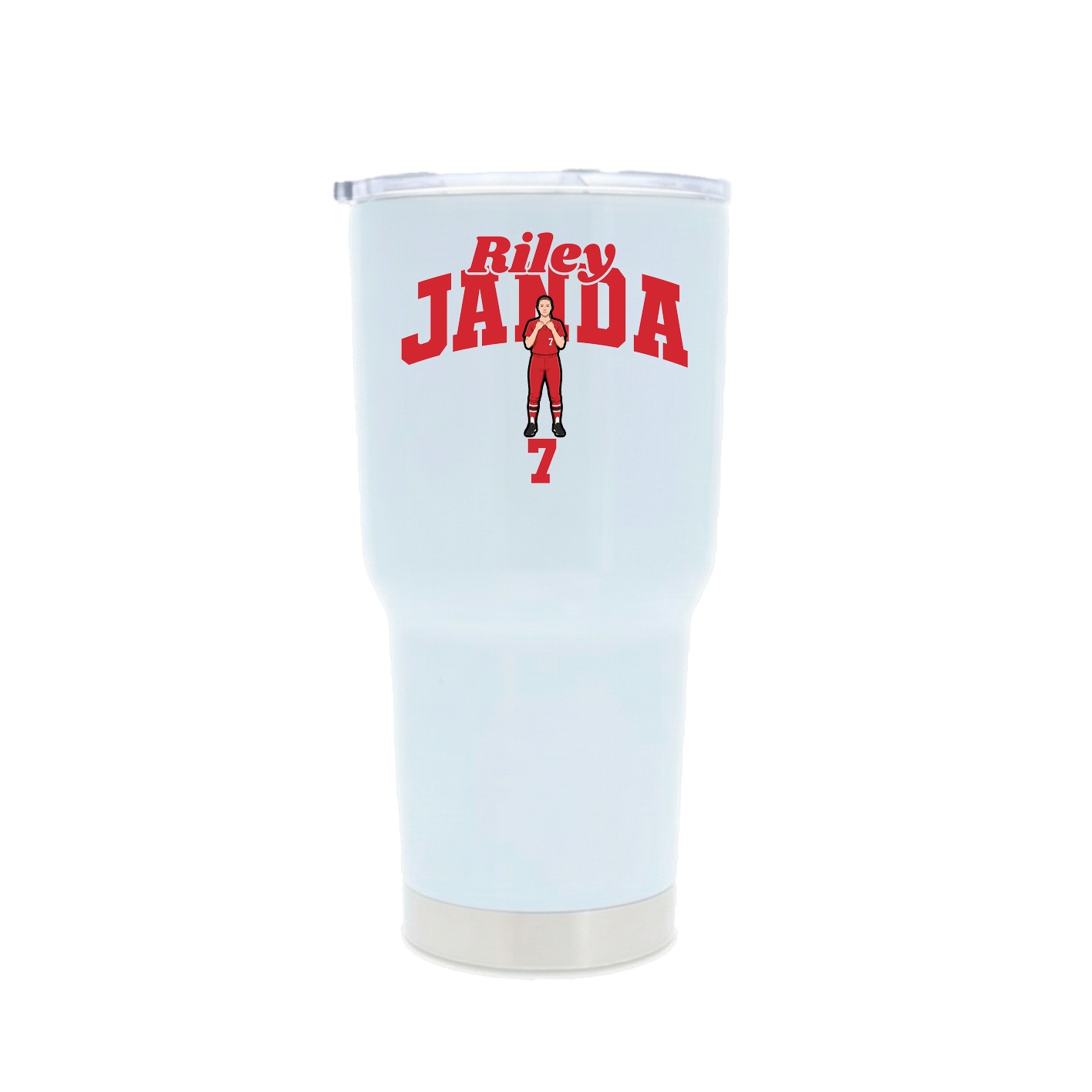 30oz Stainless Steel Tumbler — Signature Arch in White