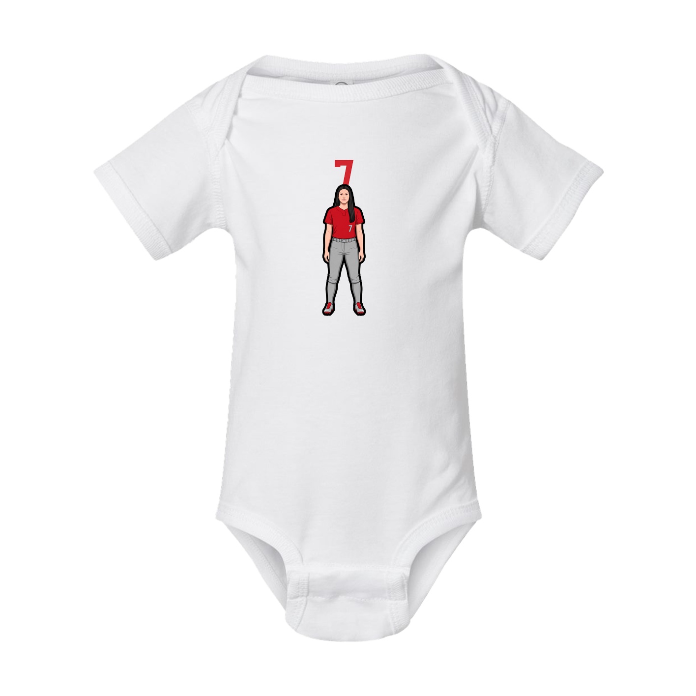 Baby Onesie — Number Top in White