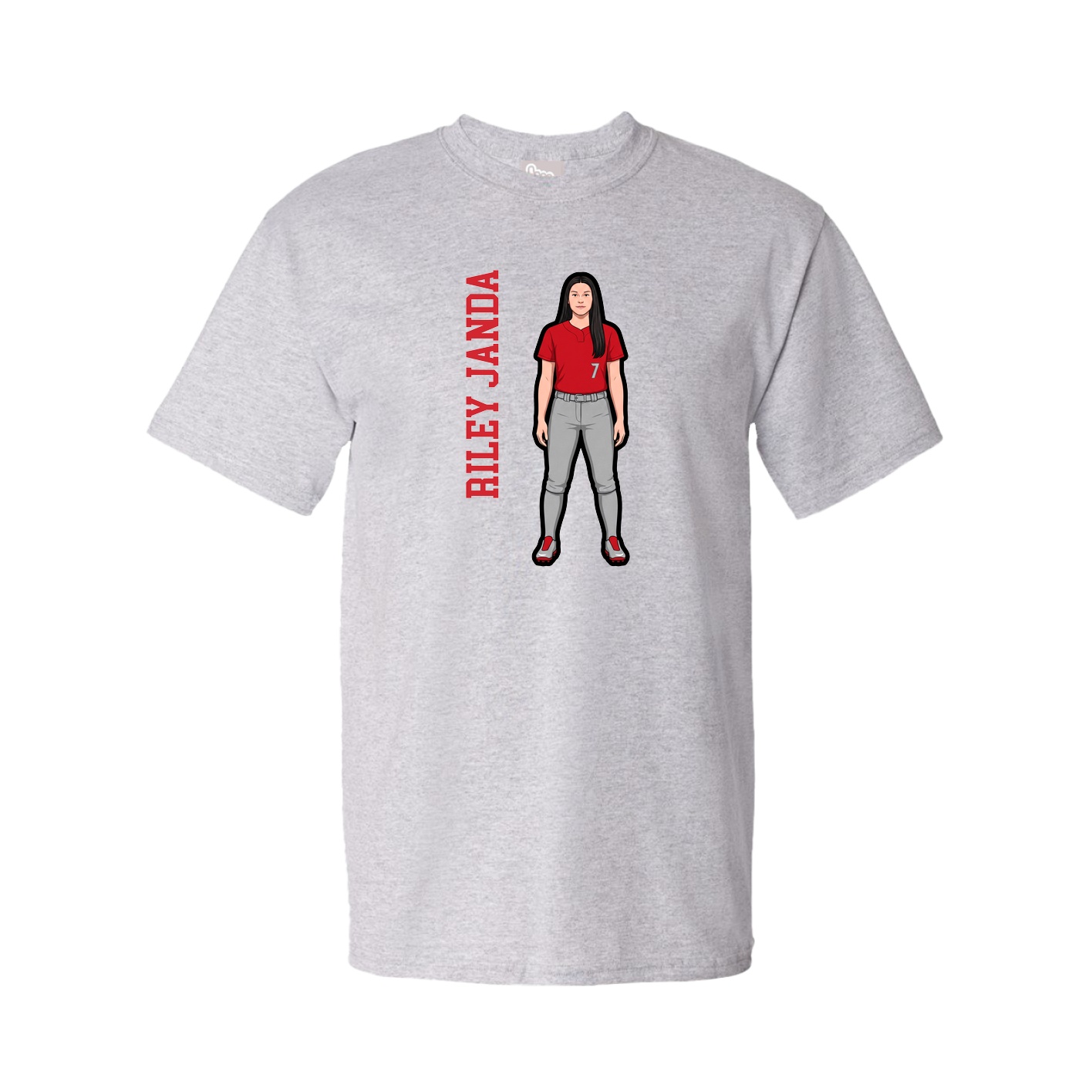 Tee — Name Vertical in Grey