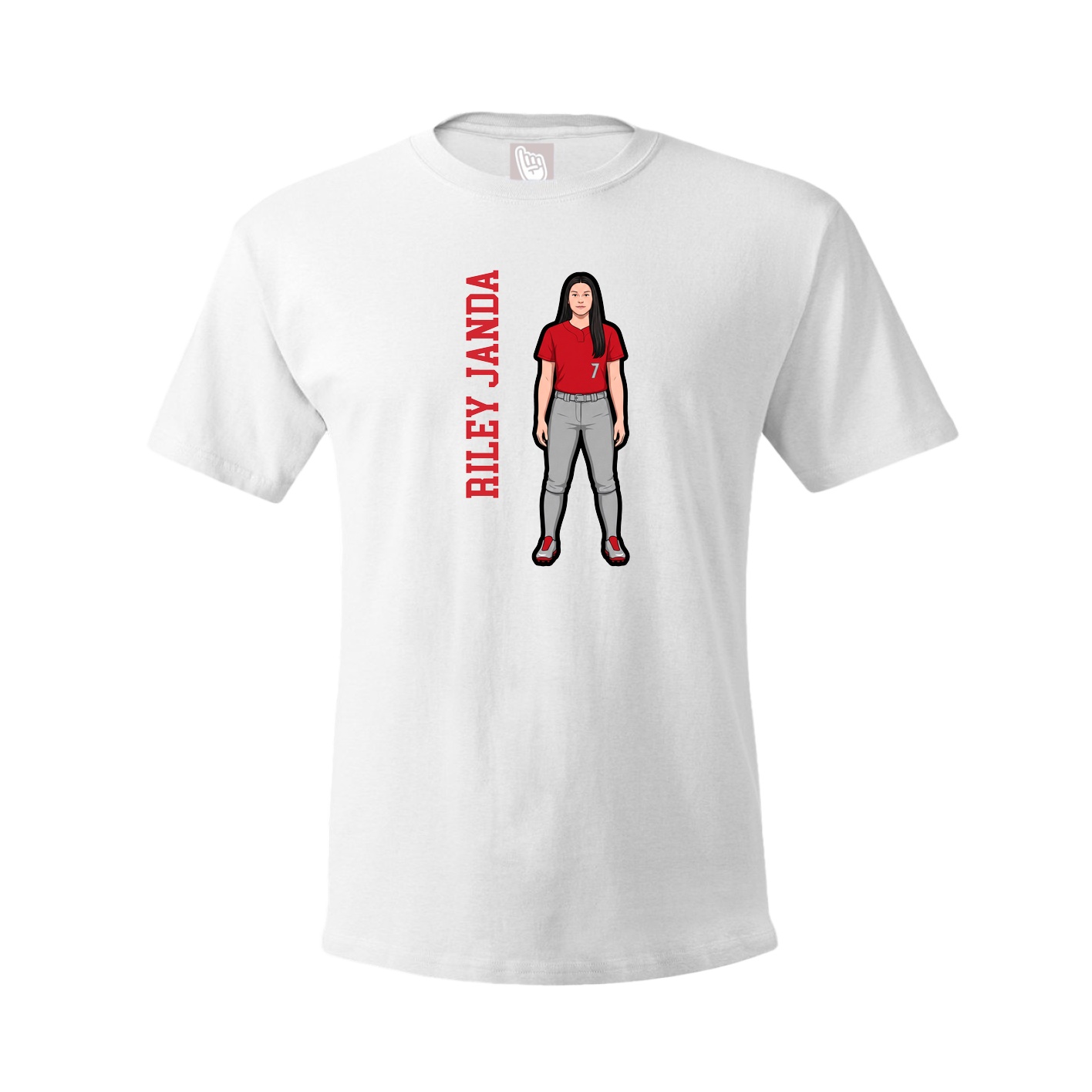 Youth Tee — Name Vertical in White
