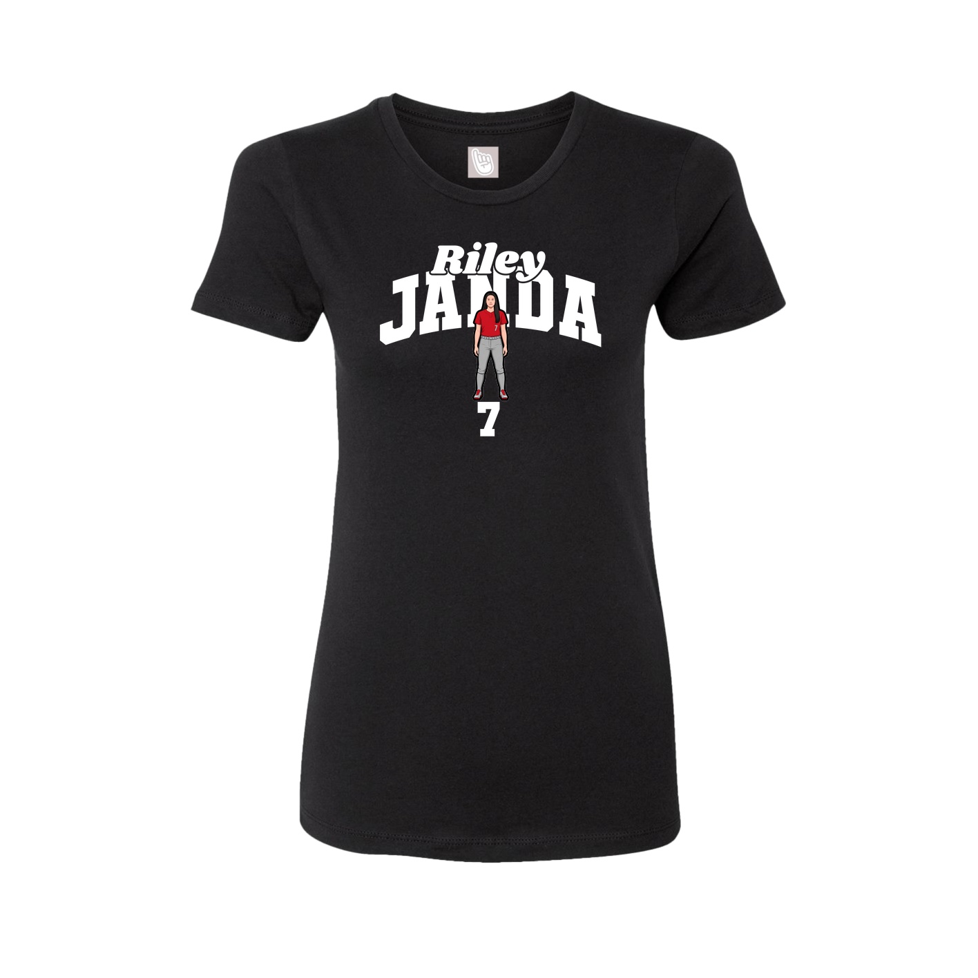Fitted Women's Tee — Signature Arch in Black