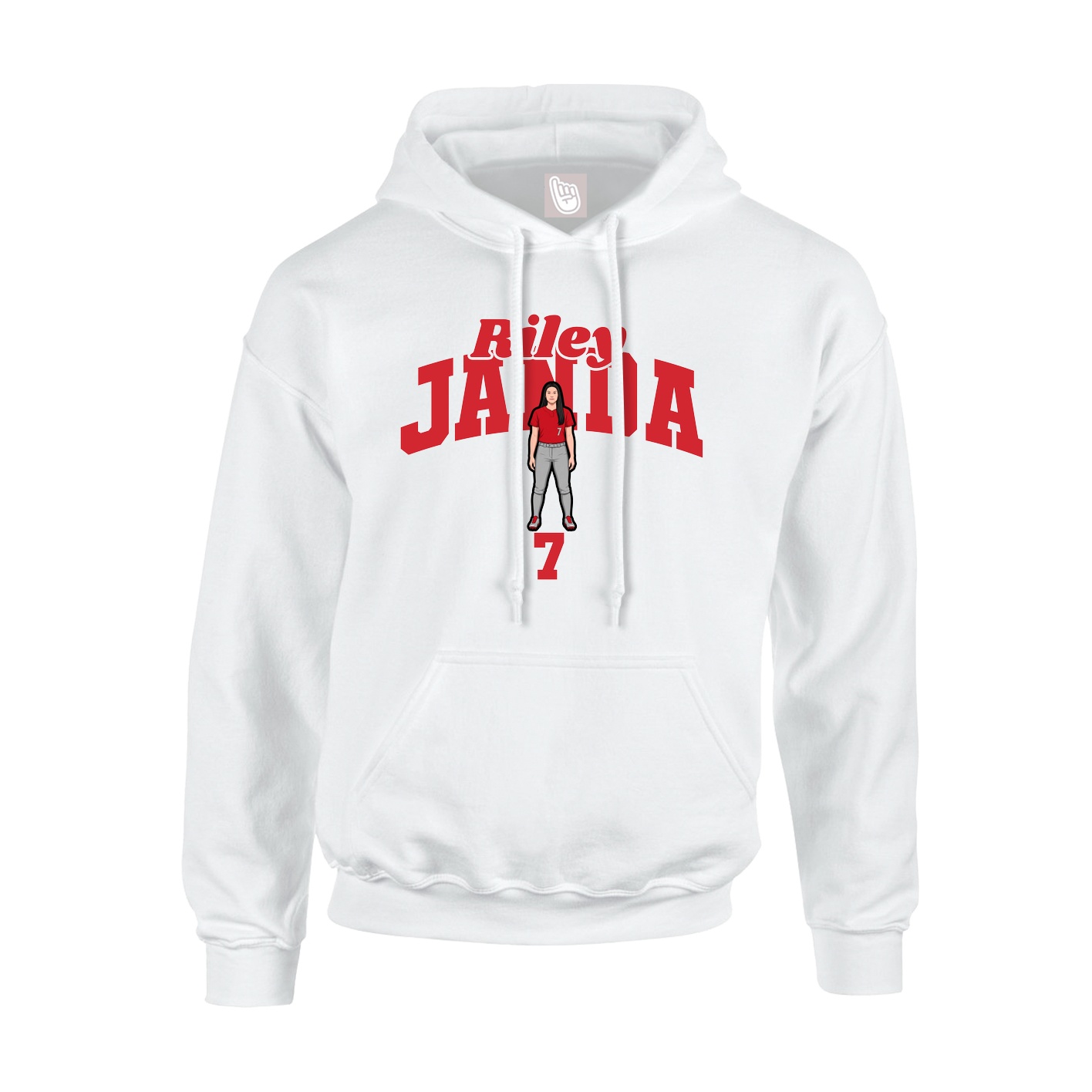 Hoodie — Signature Arch in White