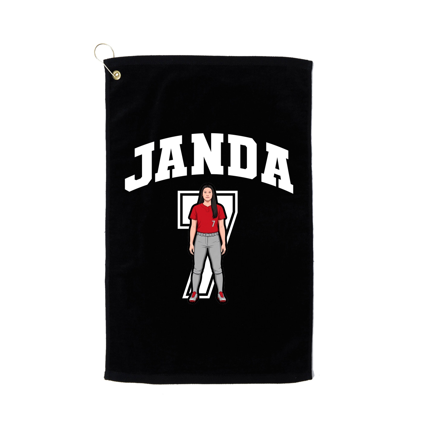 Golf Towel — Number in Black