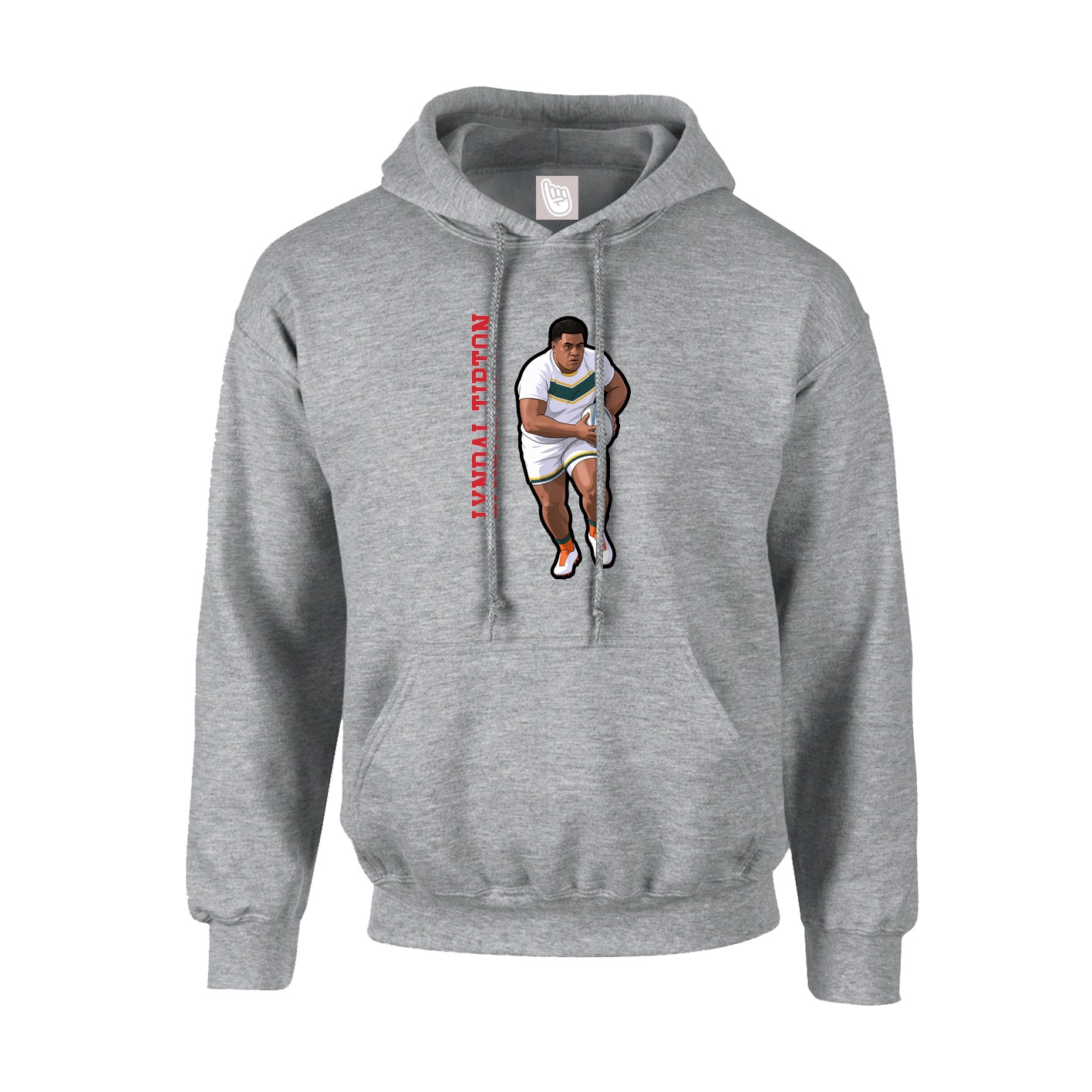 Hoodie — Name Vertical in Grey
