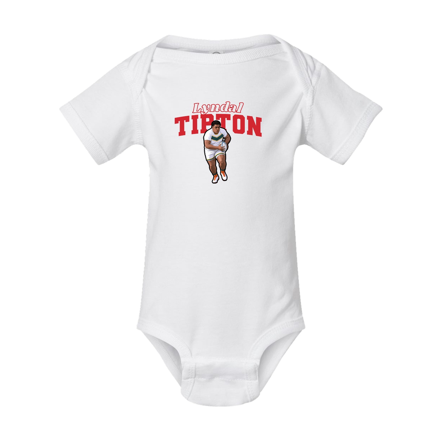 Baby Onesie — Name Arch in White