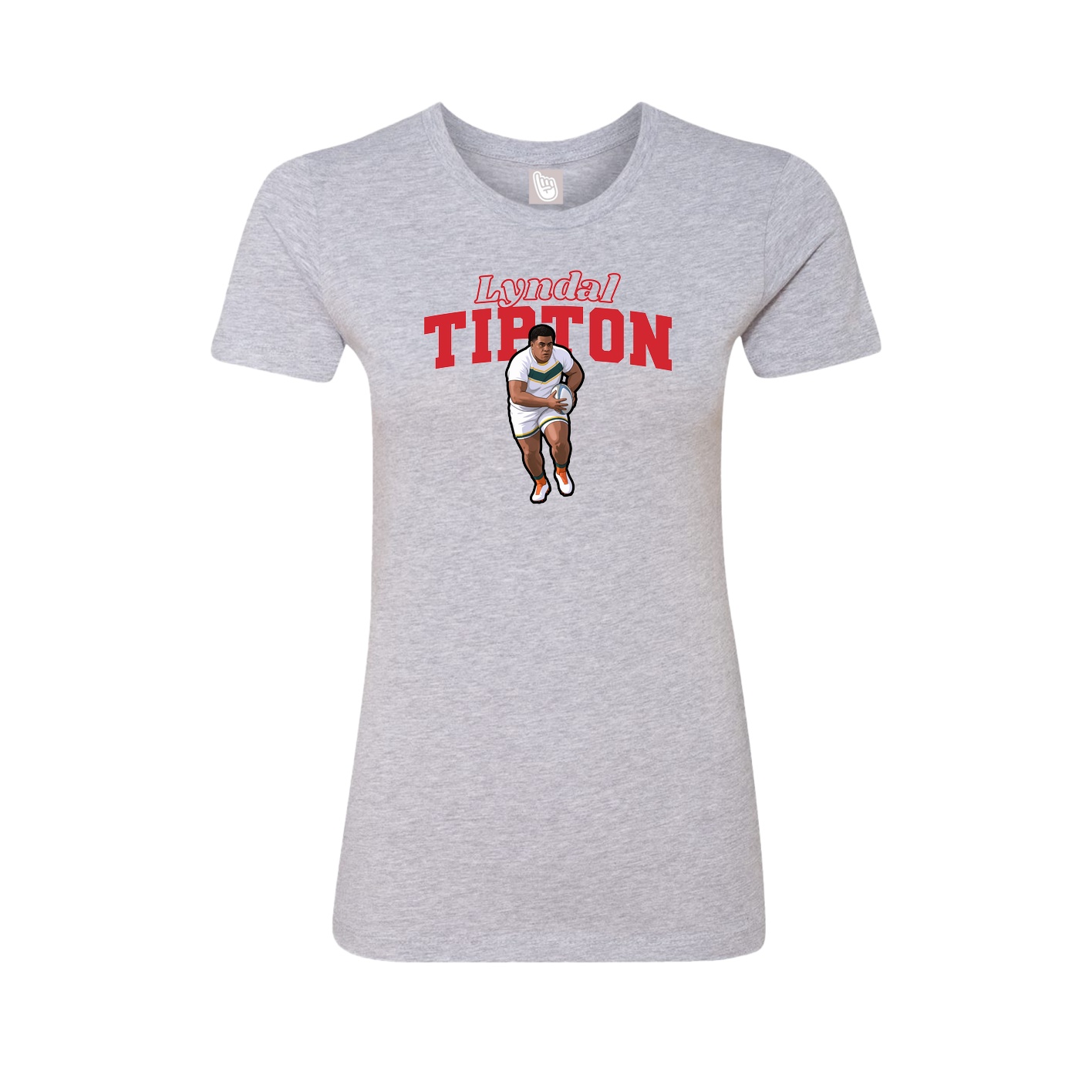 Fitted Women's Tee — Name Arch in Grey