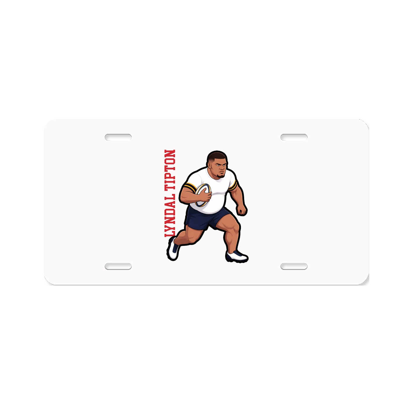 License Plate — Name Vertical in Classic