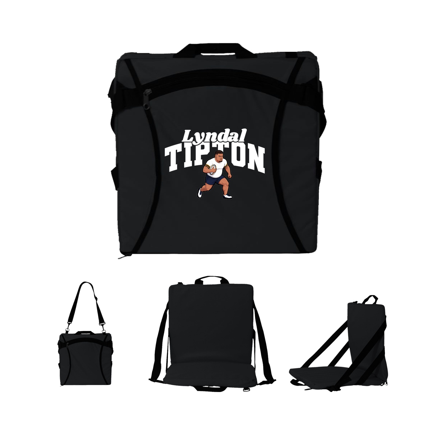 Folding Stadium Seat — Signature Arch in Black
