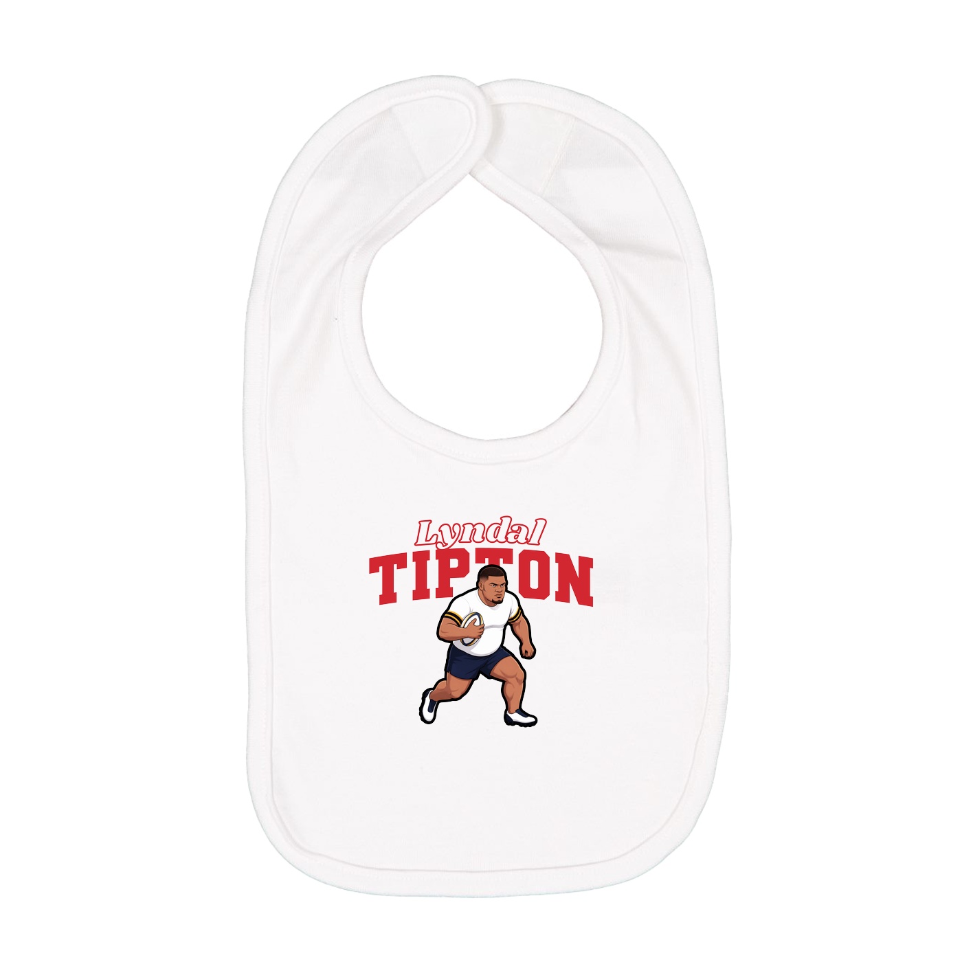 Infant Bib — Name Arch in White