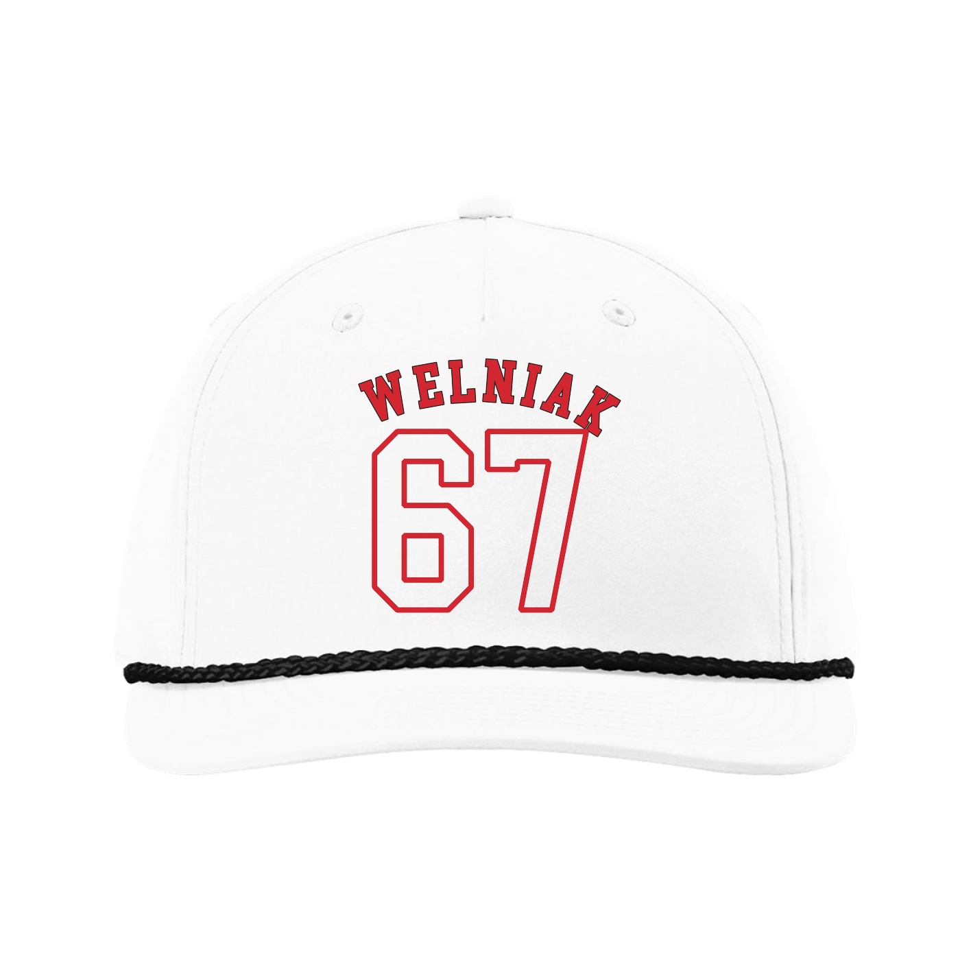 Five-Panel Classic Rope Cap — Shirsey Arch in White