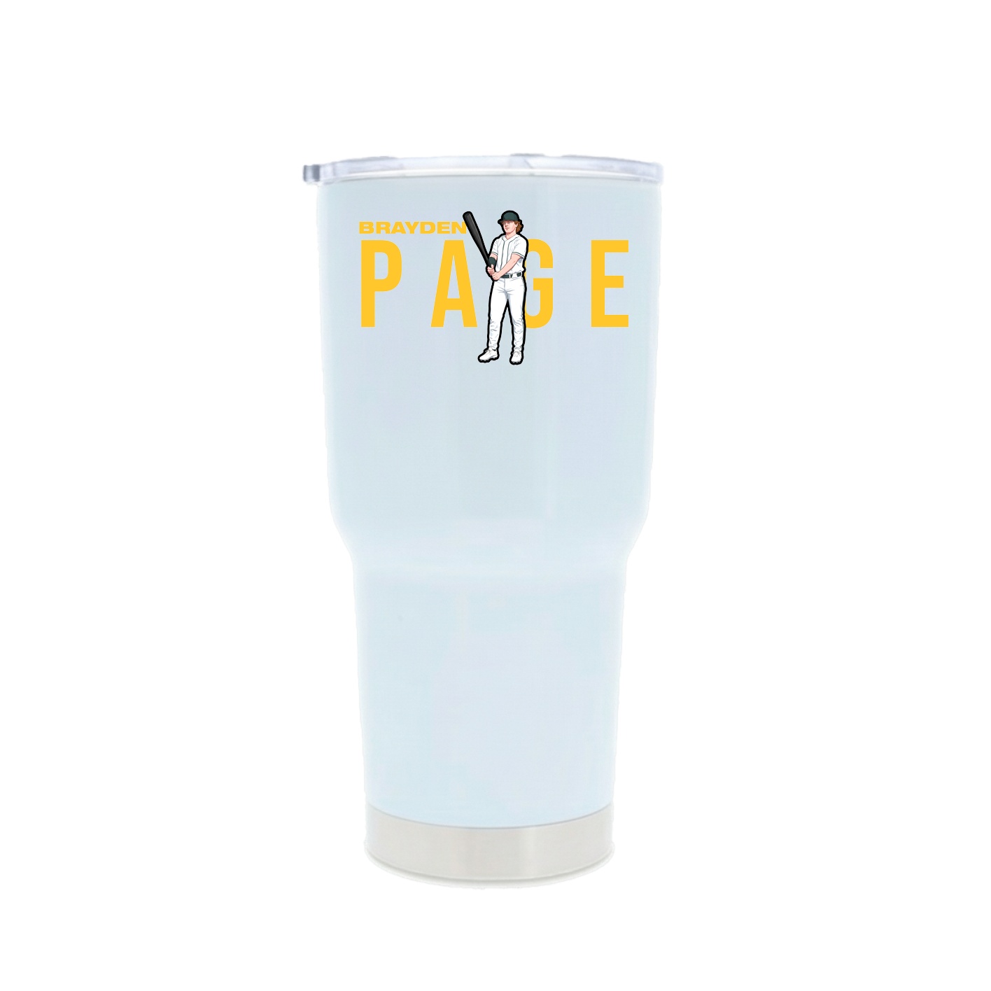 30oz Stainless Steel Tumbler — Player Name in White