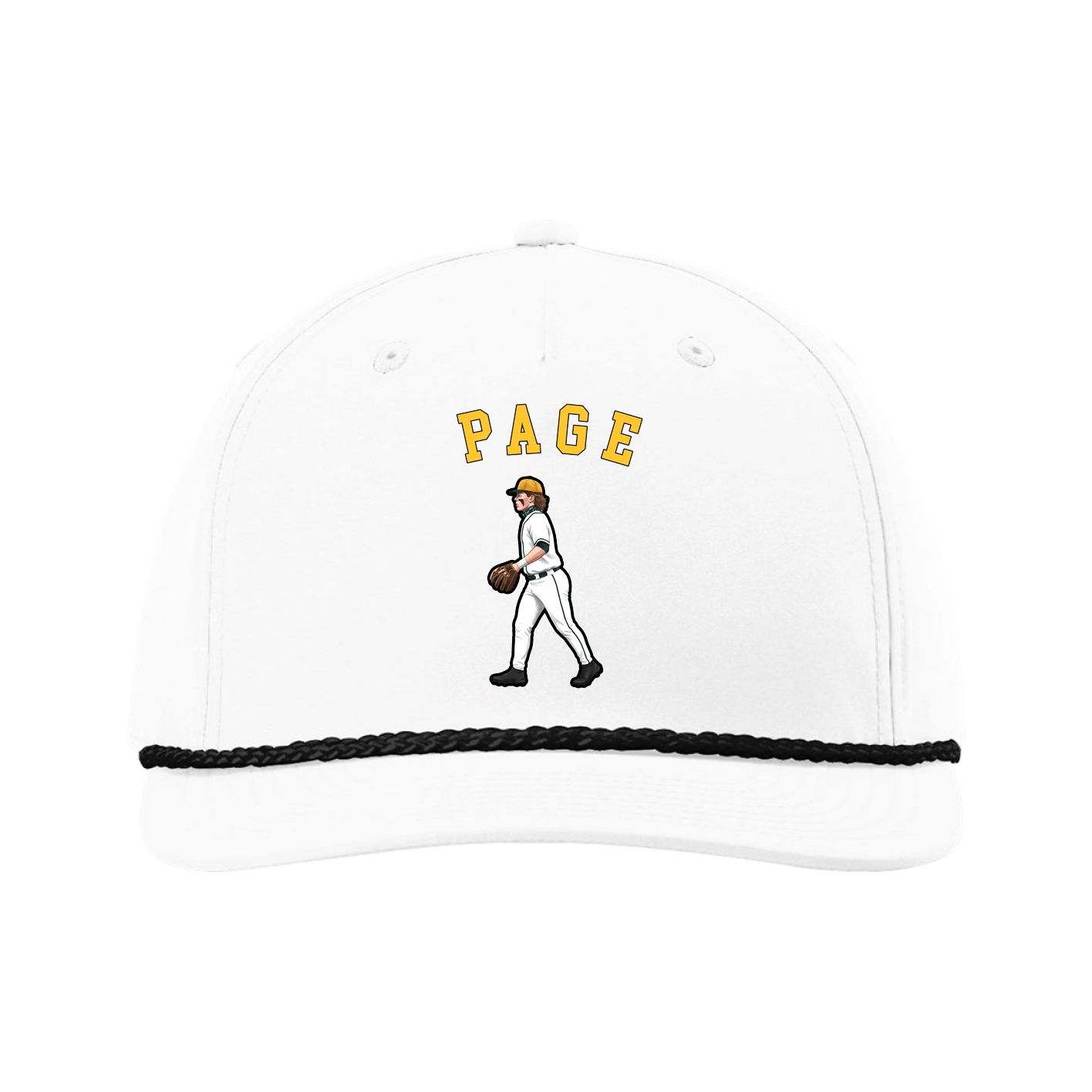 Five-Panel Classic Rope Cap — Shirsey Arch in White