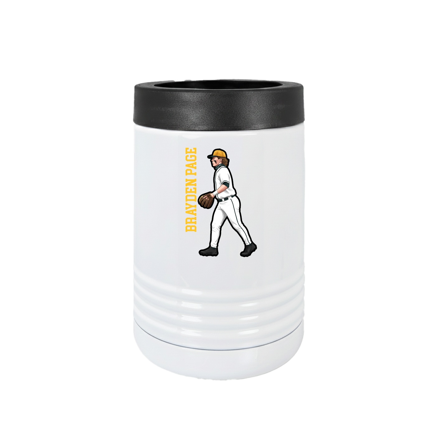 Beverage Holder — Name Vertical in White