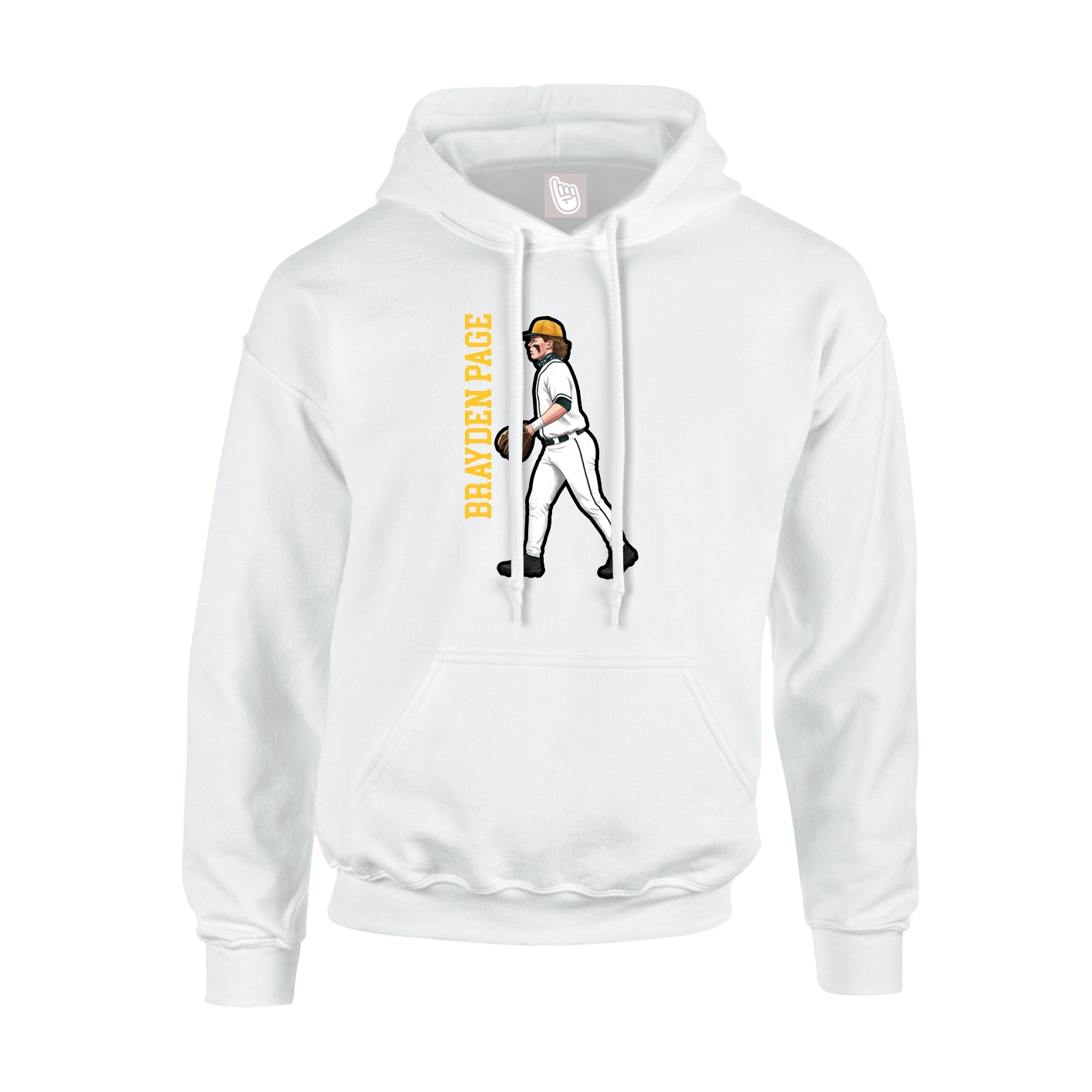 Hoodie — Name Vertical in White