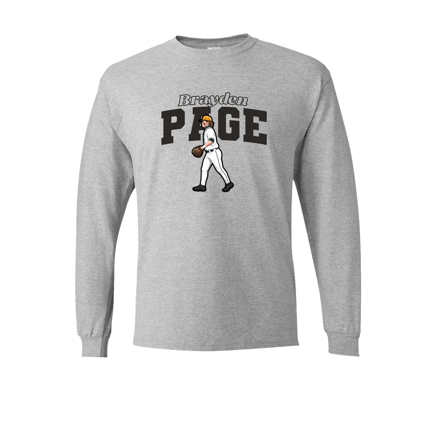 Long Sleeve Tee — Name Arch in Grey