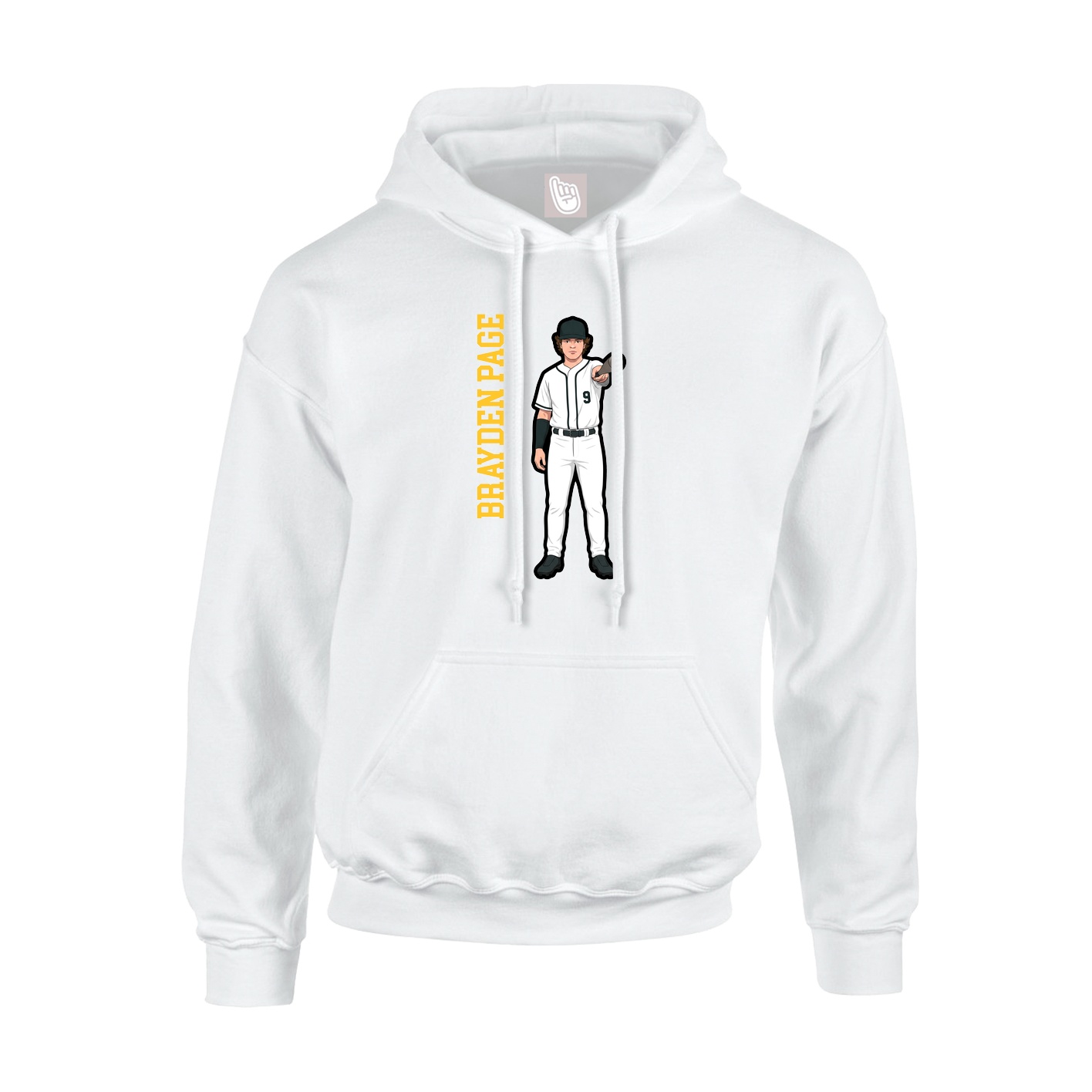 Youth Hoodie — Name Vertical in White