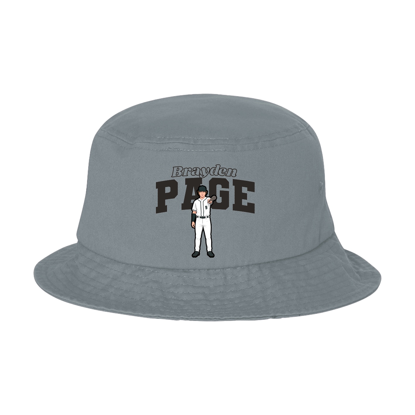 Bucket Cap — Name Arch in Grey