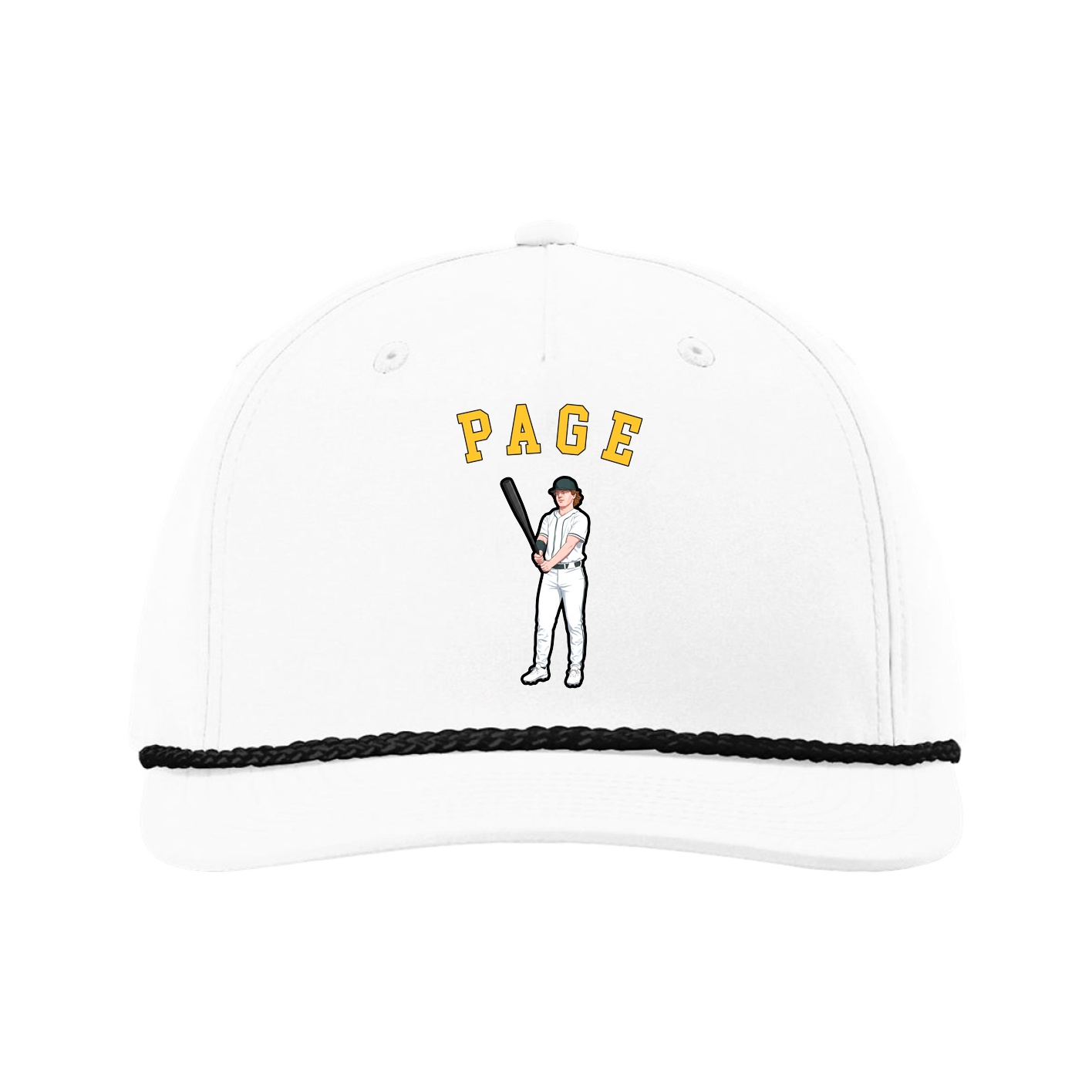 Five-Panel Classic Rope Cap — Shirsey Arch in White
