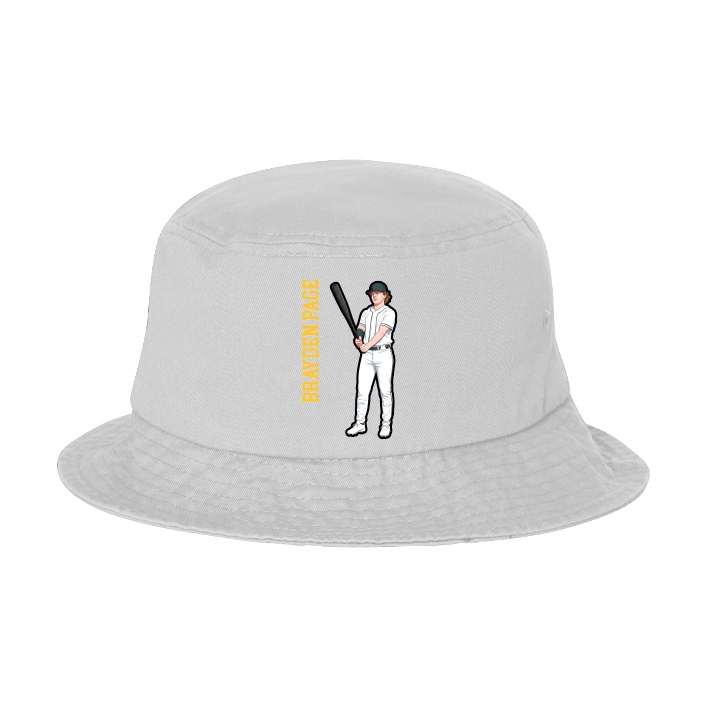 Bucket Cap — Name Vertical in White