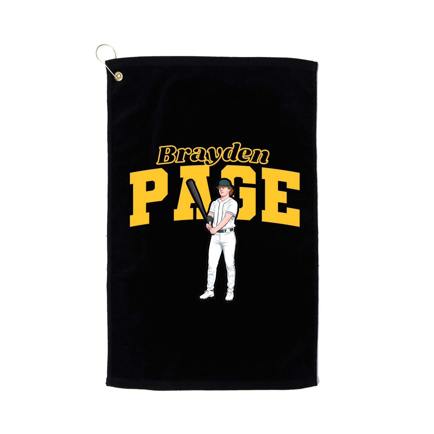 Golf Towel — Name Arch in Black