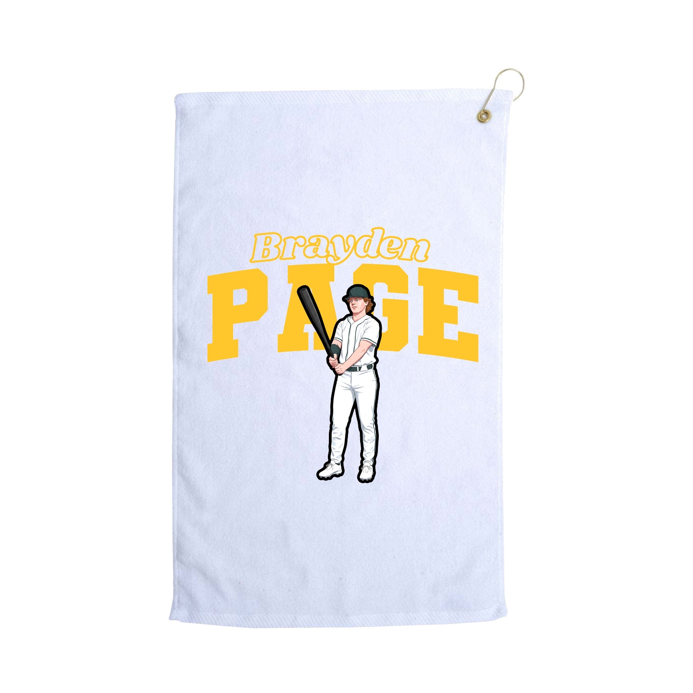 Golf Towel — Name Arch in White