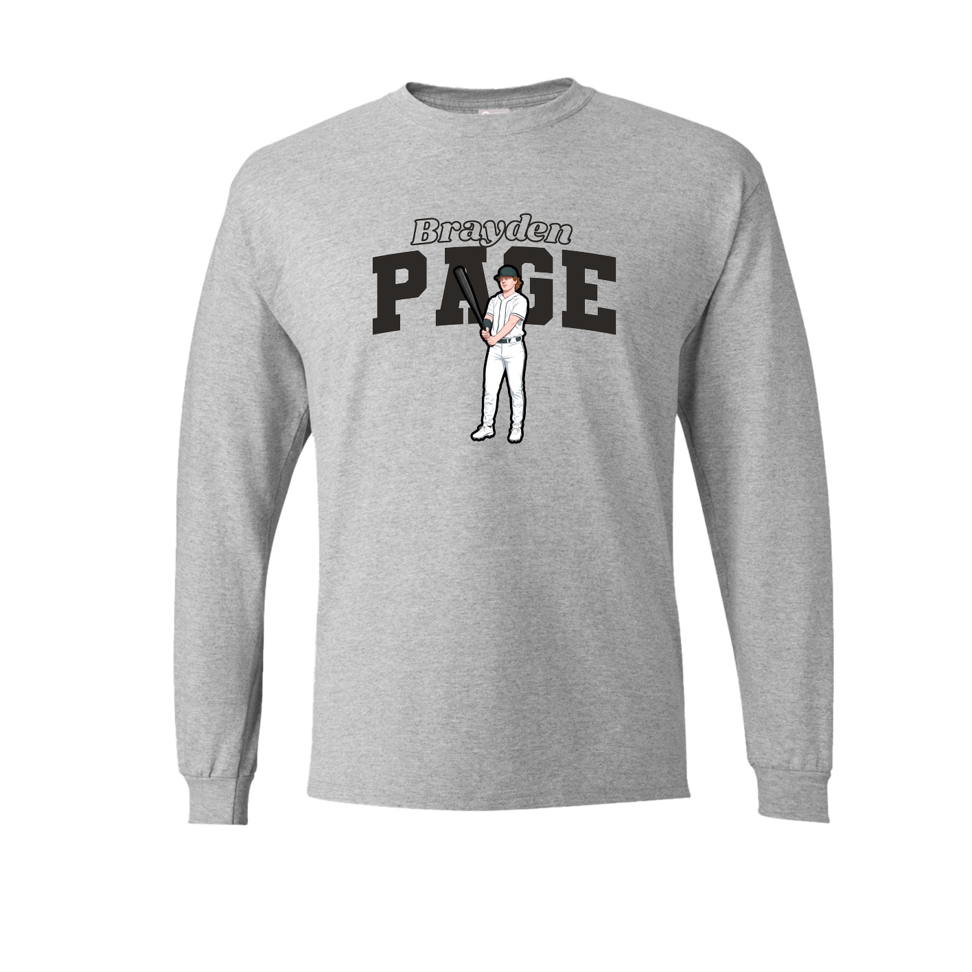 Long Sleeve Tee — Name Arch in Grey