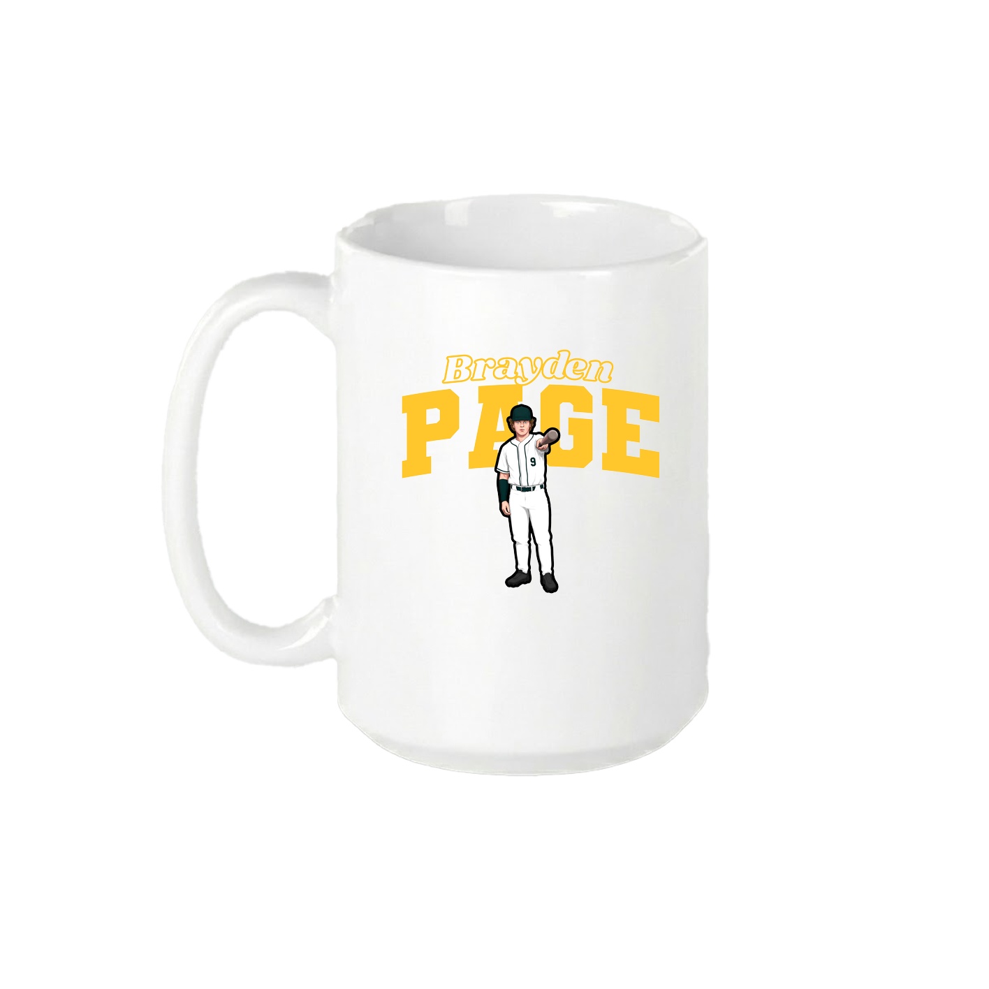 15oz Coffee Mug — Name Arch in White
