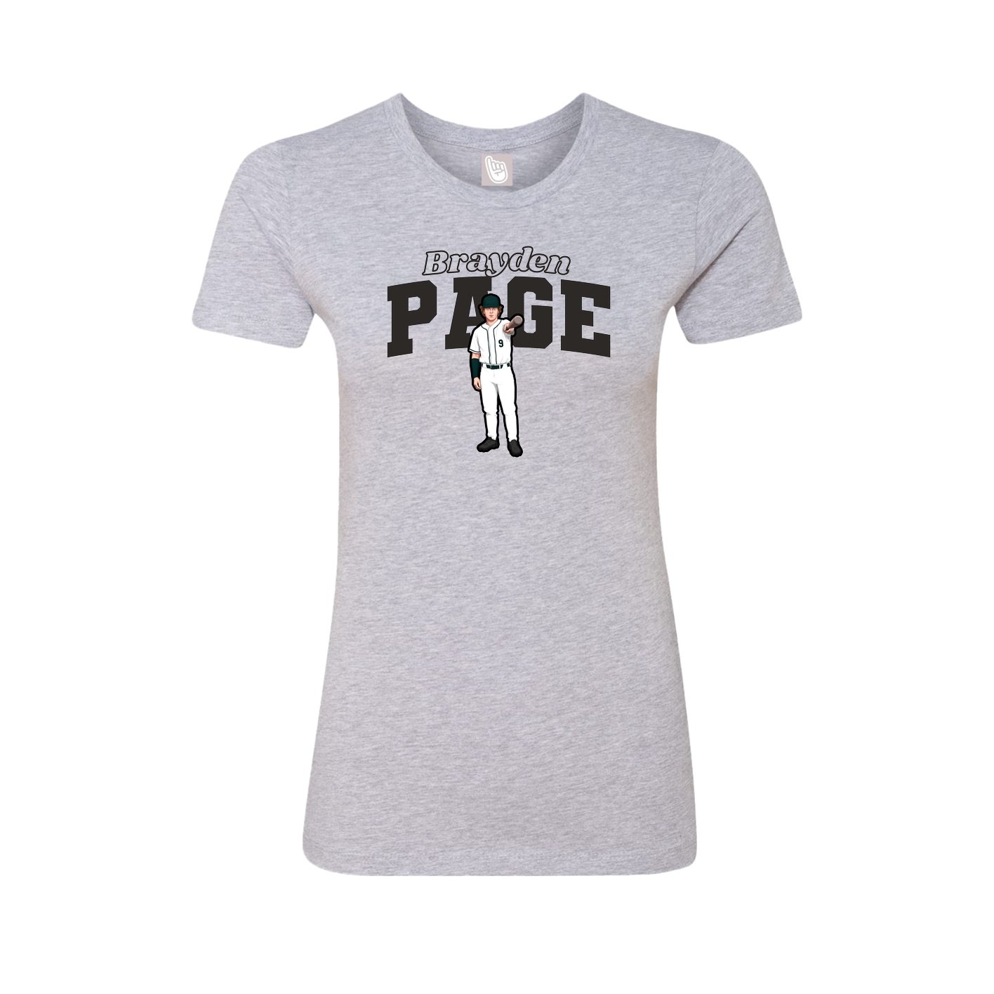 Womens Tee — Name Arch in Grey