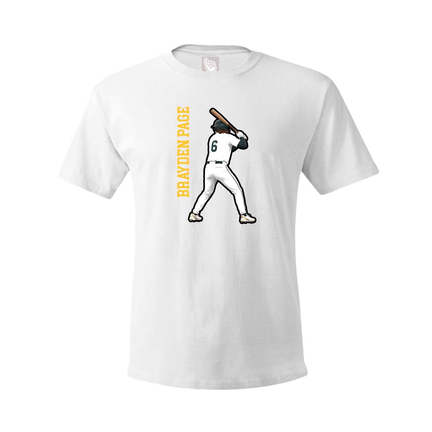 Youth Tee — Name Vertical in White