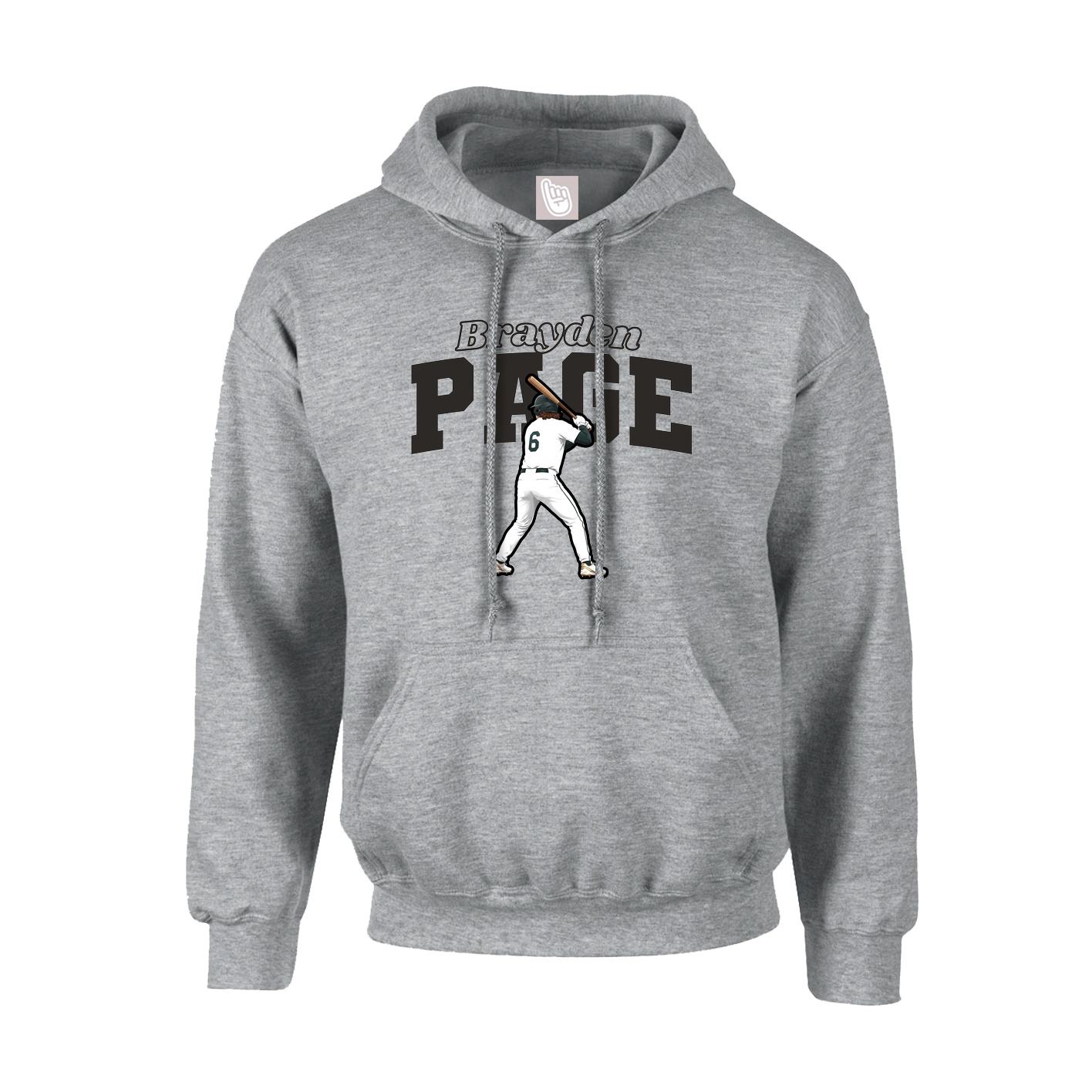 Youth Hoodie — Name Arch in Grey