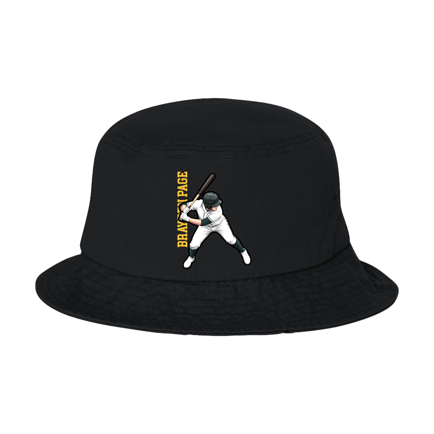 Bucket Cap — Name Vertical in Black