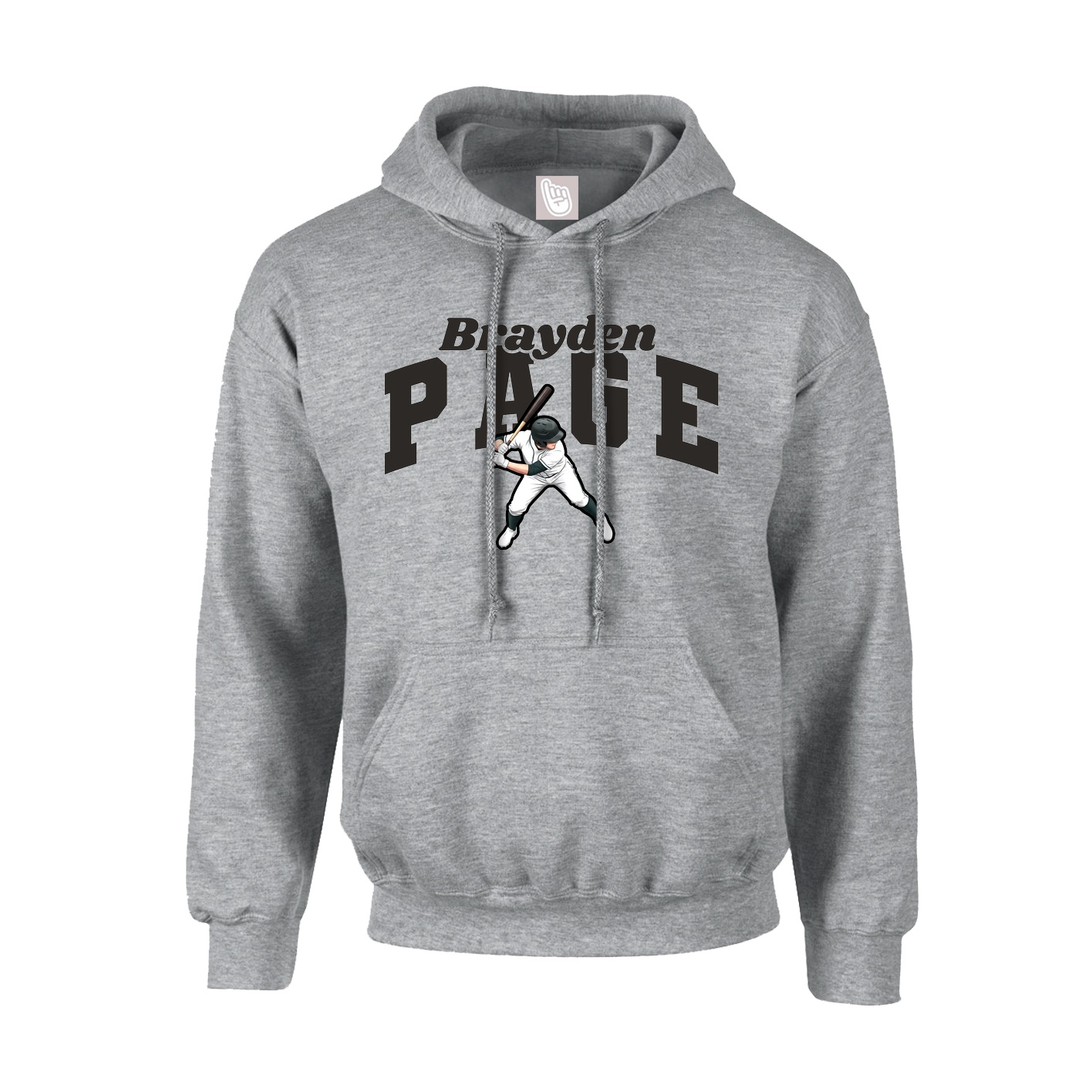 Youth Hoodie — Signature Arch in Grey