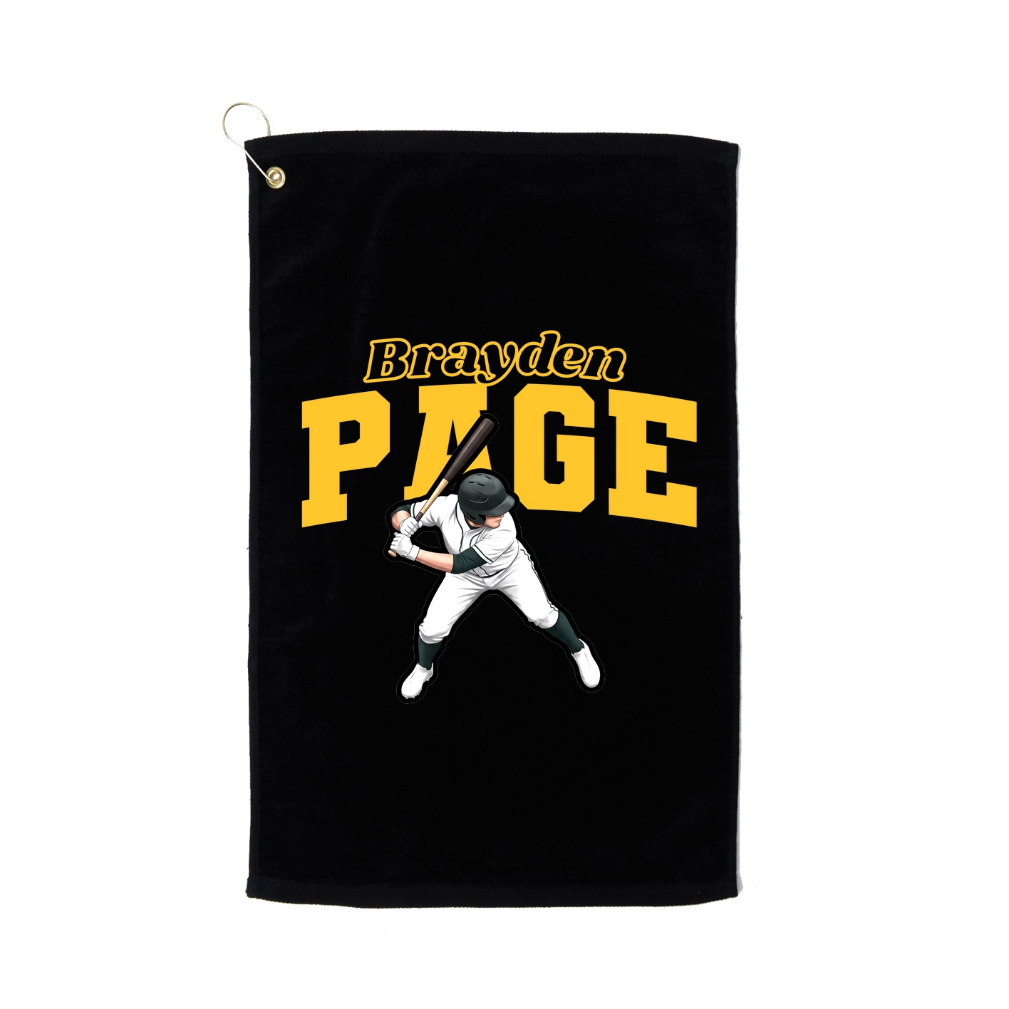 Golf Towel — Name Arch in Black
