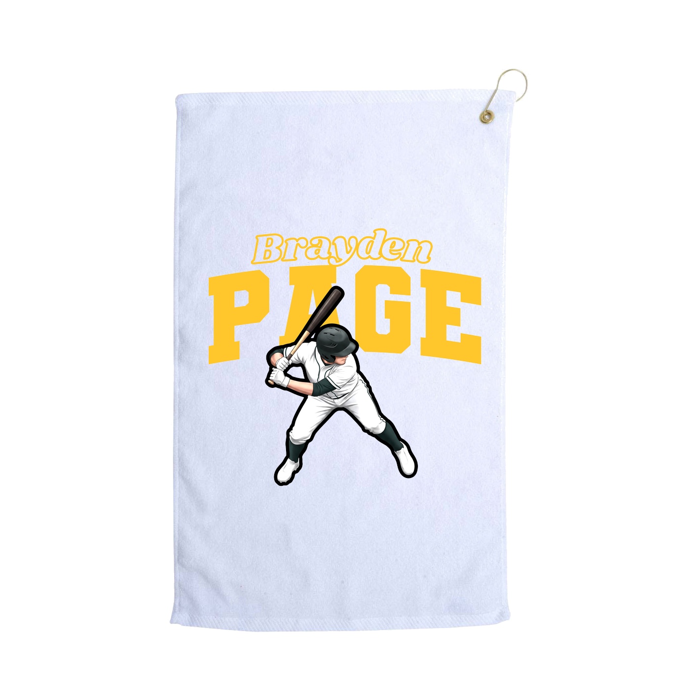 Golf Towel — Name Arch in White